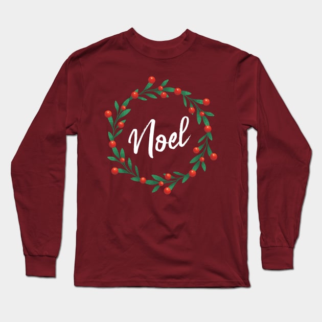 Noel - Cute Christmas Holiday Long Sleeve T-Shirt by tommartinart